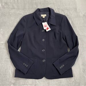 Appleseeds Blazer Jacket 6 NWT Navy Blue Career Office Stretch